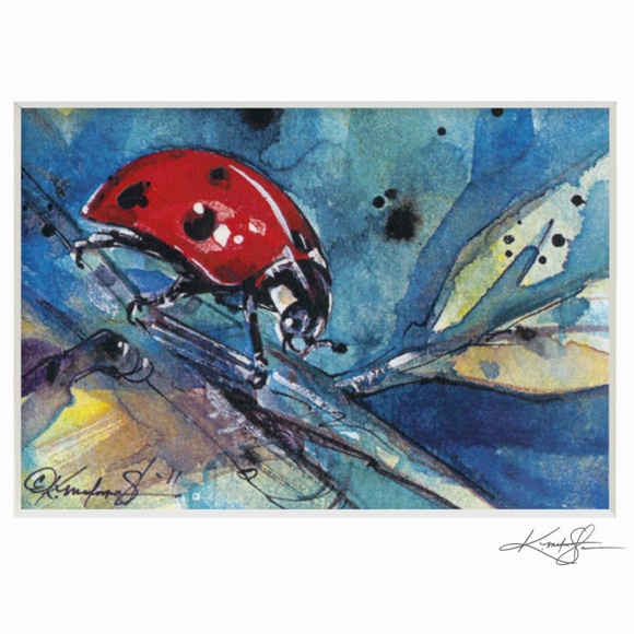 Ladybug Print in Mat from original painting by Kathy Morton Stanion - Ladybug 1 - Picture 3 of 5
